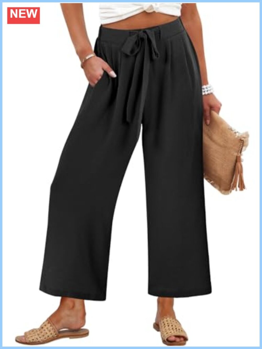 Women's Wide Leg Palazzo Pants with Pockets High Rise